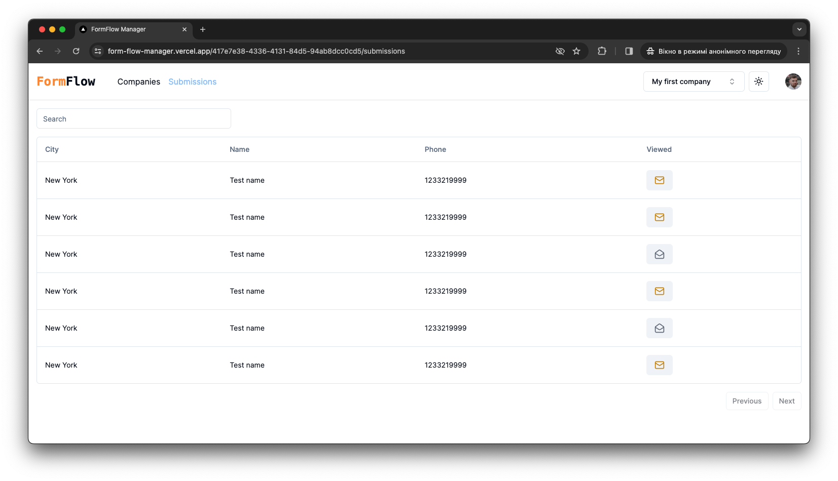 Form Flow Manager